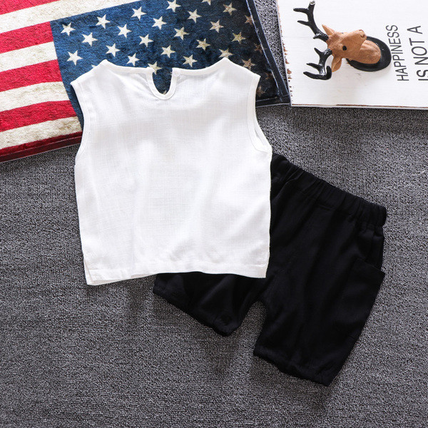 Set zilnic copii pentru baieti maiou + pantaloni in doua culori