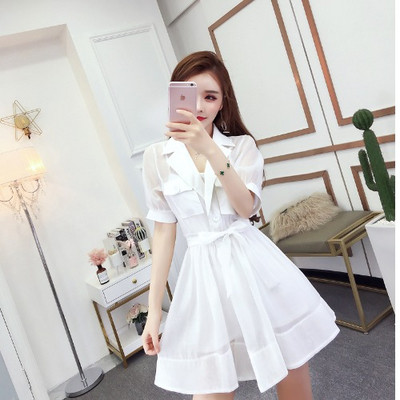 Rochie de dama actuala in alb si negru - model croiat