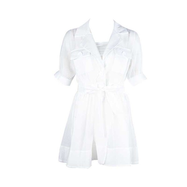 Rochie de dama actuala in alb si negru - model croiat