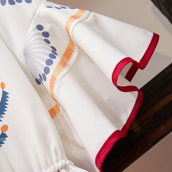 Rochie de dama moderna croiala cu maneci scurte in alb