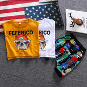 Set copii model nou pentru baieti maiou + pantaloni in doua culori