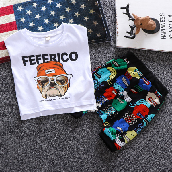 Set copii model nou pentru baieti maiou + pantaloni in doua culori