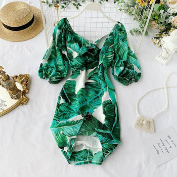 Rochie de dama cu maneci 3/4 si model floral