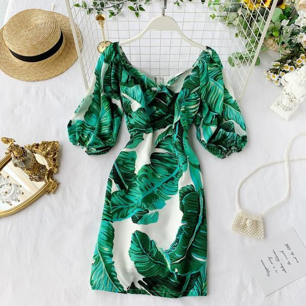 Rochie de dama cu maneci 3/4 si model floral