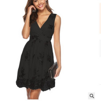 Rochie de dama eleganta cu decolteu in V si paiete in doua culori