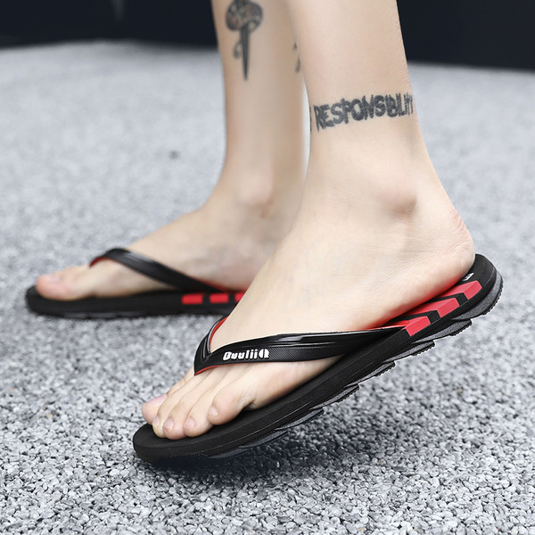 Мъжки ежедневни чехли с надпис-в три цвята