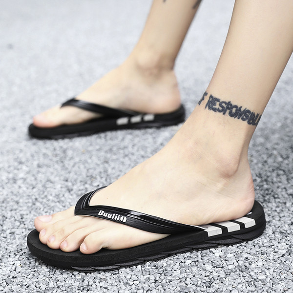 Мъжки ежедневни чехли с надпис-в три цвята