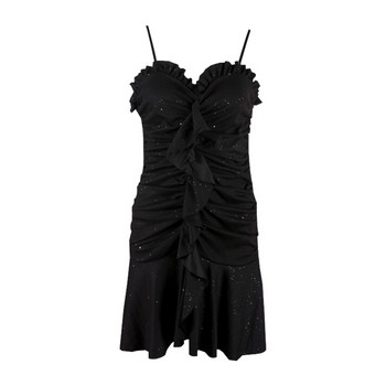 Rochie moderna de dama alb-negru cu bretele subtiri