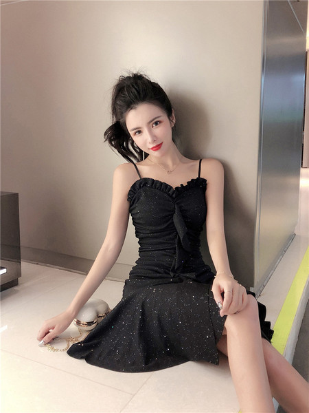 Rochie moderna de dama alb-negru cu bretele subtiri