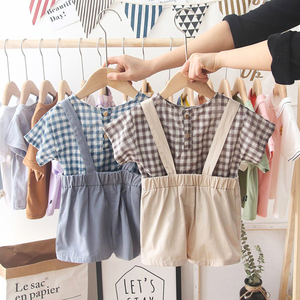 Set pentru copii modern bluza + salopeta in doua culori