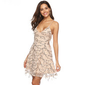 Rochie eleganta de dama cu bretele subtiri si paiete in trei culori