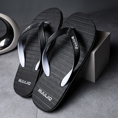 Ежедневни мъжки чехли с надпис-в три цвята