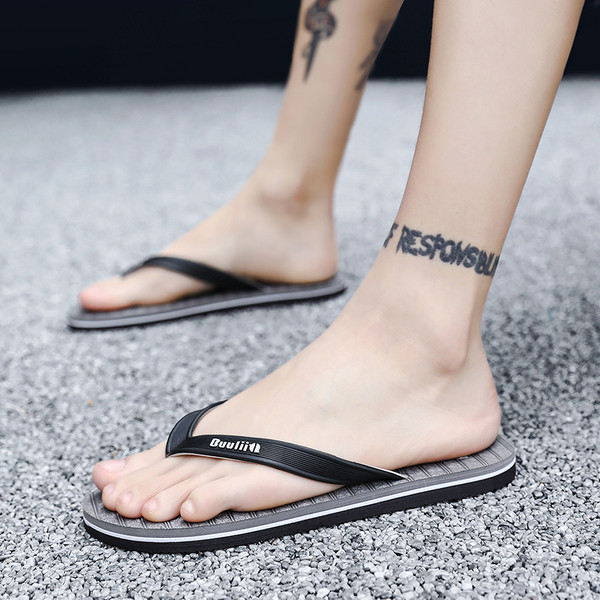 Ежедневни мъжки чехли с надпис-в три цвята