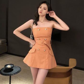 Rochie de dama actuala in doua culori cu curea