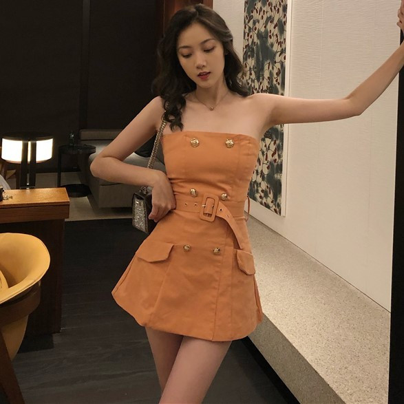 Rochie de dama actuala in doua culori cu curea