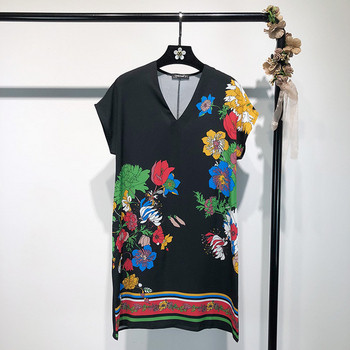 Rochie dama - model drept cu model floral