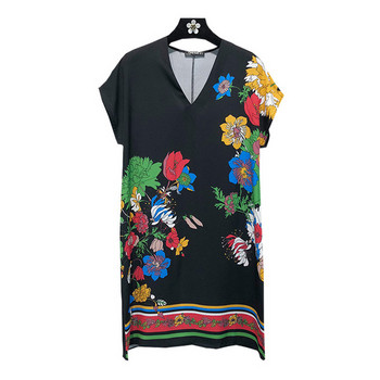 Rochie dama - model drept cu model floral