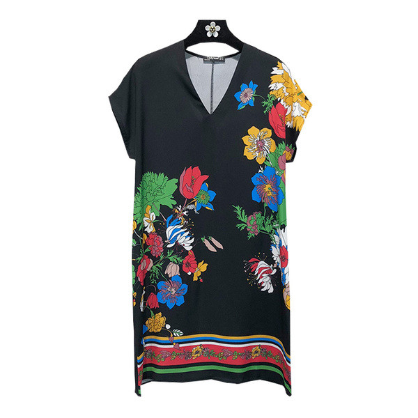 Rochie dama - model drept cu model floral