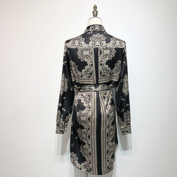 Rochie de dama cu guler clasic si maneci lungi cu model cu model