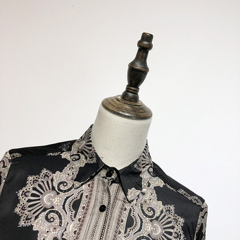 Rochie de dama cu guler clasic si maneci lungi cu model cu model