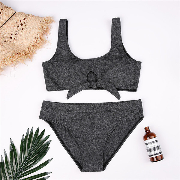 Γυναικείοο μαγιό σε σκούρο γκρι χρώμα