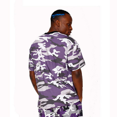 Tricou casual pentru bărbați de camuflaj în trei culori