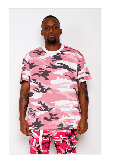 Tricou casual pentru bărbați de camuflaj în trei culori