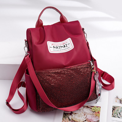 Rucsac pentru femei de zi cu zi - în roșu și negru