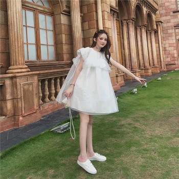 Rochie elegantă de damă în alb cu tul