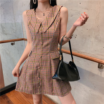 Rochie casual de dama in doua culori cu decolteu in V