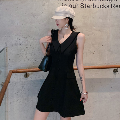 Rochie casual de dama in doua culori cu decolteu in V