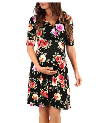Дамска къса рокля за бременни жени в няколко разцветки 