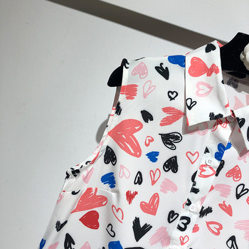 Rochie scurta de dama cu guler clasic si aplicatie - inima