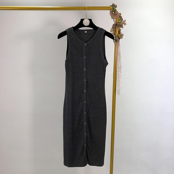 Rochie casual cu bretele si nasturi largi - patru culori