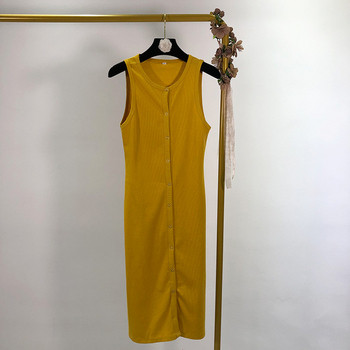 Rochie casual cu bretele si nasturi largi - patru culori