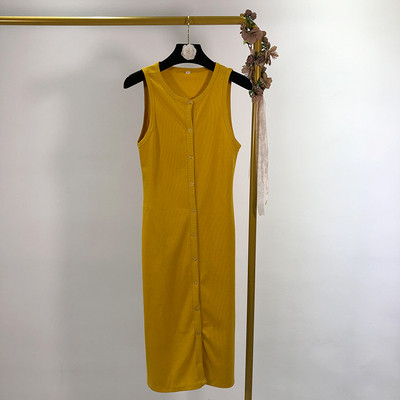 Rochie casual cu bretele si nasturi largi - patru culori