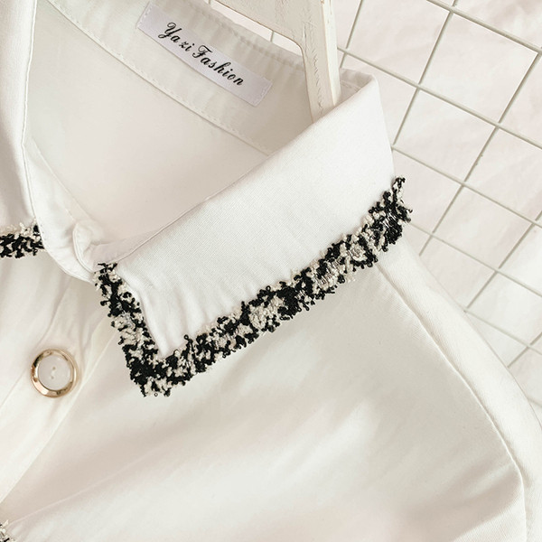 Rochie moderna de dama cu maneci scurte in alb si negru