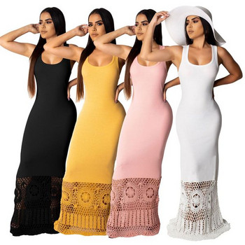 Rochie moderna de dama lunga cu bretele subtiri in mai multe culori