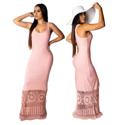 Rochie moderna de dama lunga cu bretele subtiri in mai multe culori