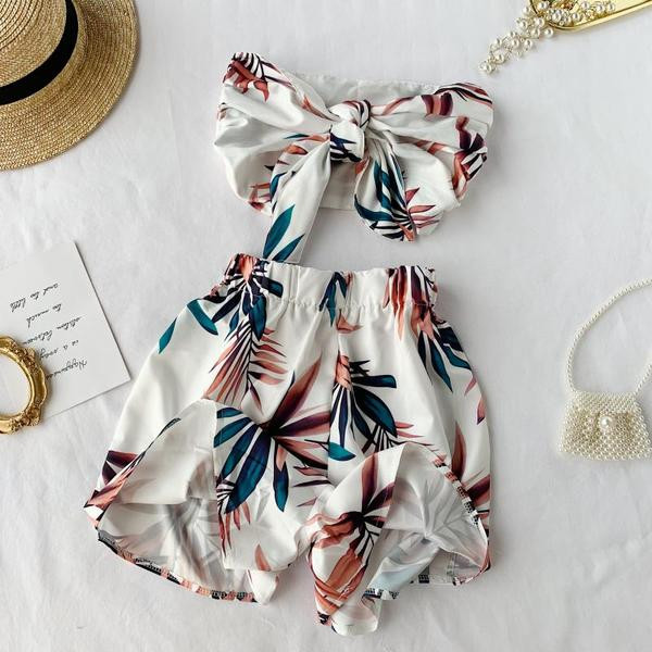 Set de vara dama din doua parti cu model floral