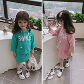 Set zilnic pentru copii pentru fete în două părți în roz și verde