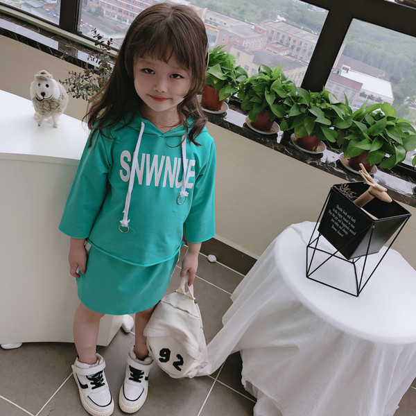 Set zilnic pentru copii pentru fete în două părți în roz și verde