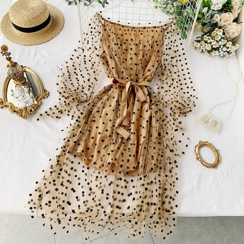 Rochie moderna de dama cu umerii goi si cravata