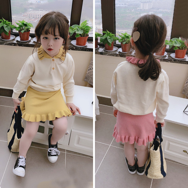 Set modern pentru copii pentru fete in roz si galben