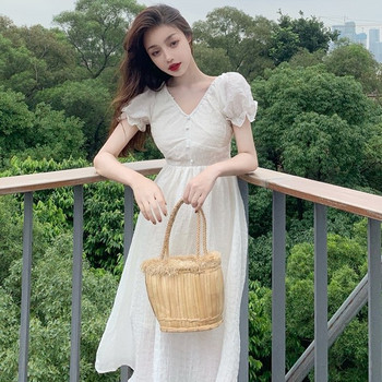 Női alkalmi ruha két színben, rövid ujjal