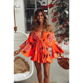 Rochie elegantă de damă cu mâneci lotus în portocaliu