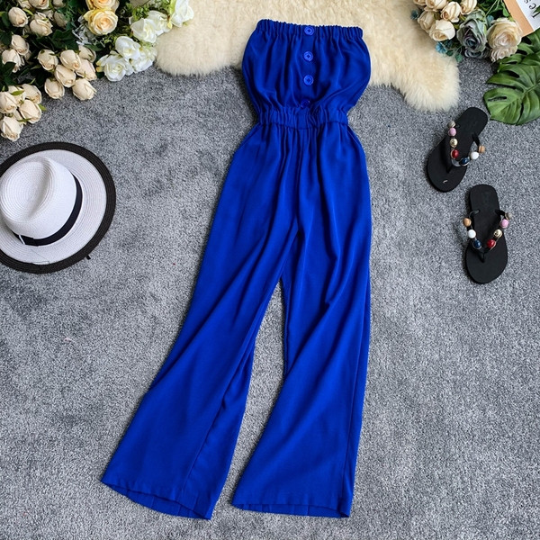 Salopetă lungă bustieră de damă în mai multe culori