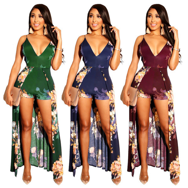 Salopetă de damă modernă cu bretele subțiri și decolteu în V în trei culori