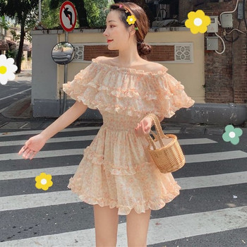 Rochie de dama eleganta cu model floral - model croiat