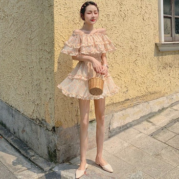 Rochie de dama eleganta cu model floral - model croiat